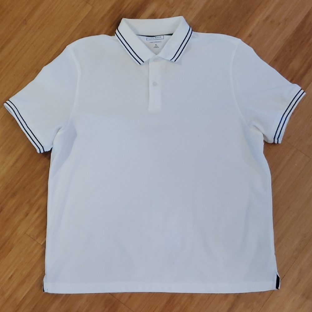 Club Room White Polo with Black Accents